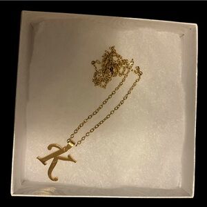 Chic Gold 'K' Initial Necklace
